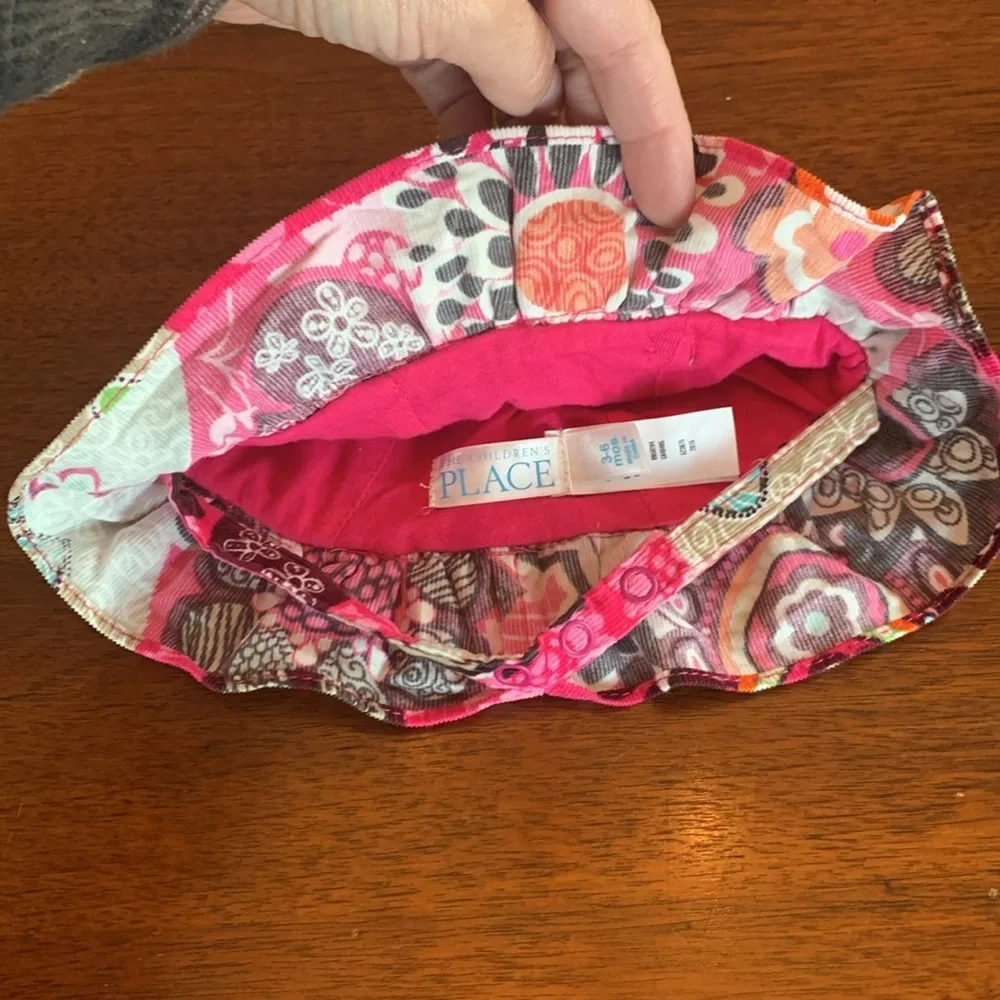 The Childrens Place Baby Girl Ruffle Sun Hat 3-6 Months Cotton Floral